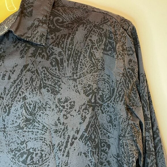 Howe Men's Grey/Black Print Buttoned Shirt - Size Large - Picture 3 of 4